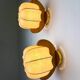 Pair of cocoon sconces with pine, Italy, 1970s