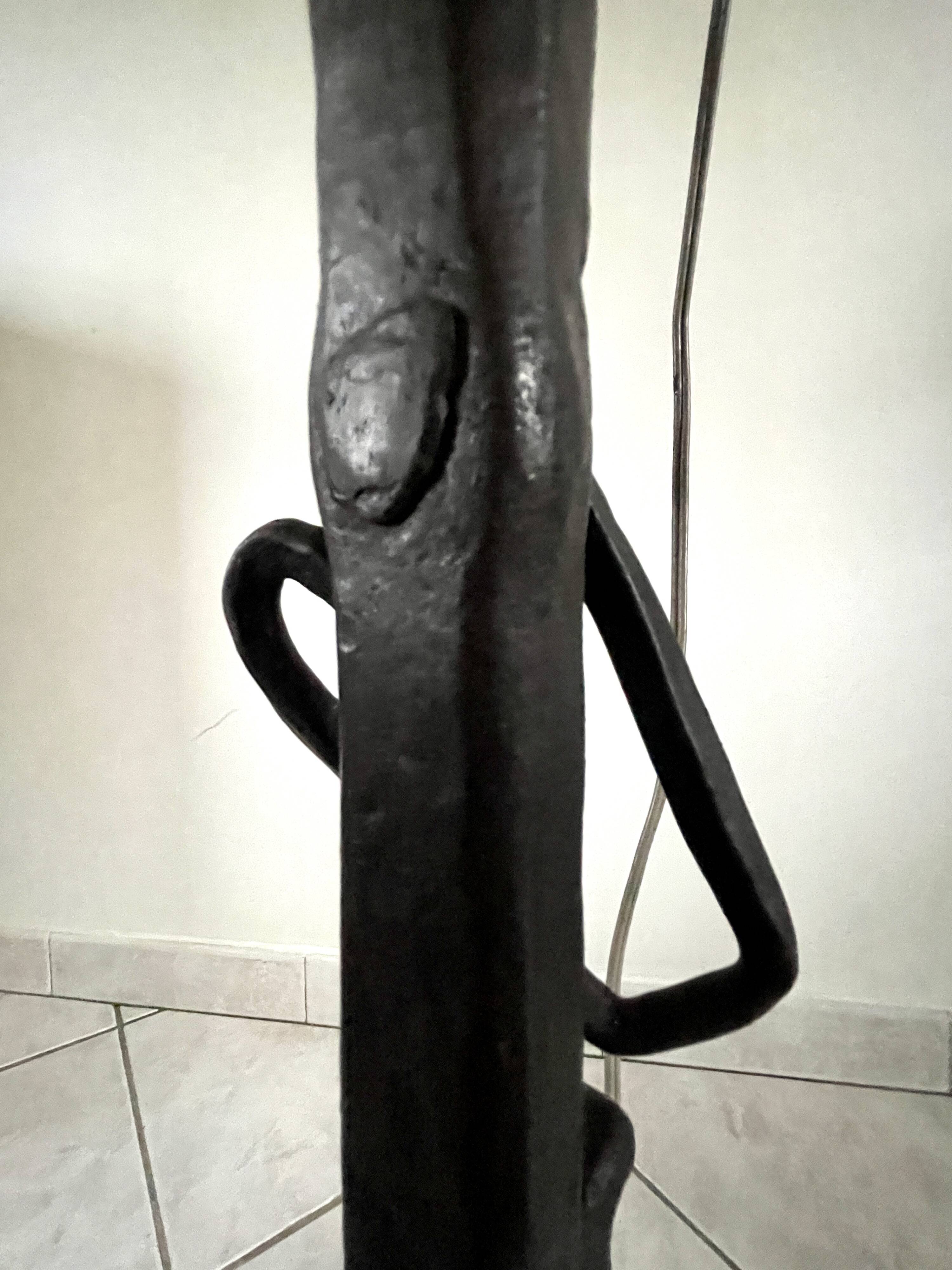 19th century wrought iron floor lamp