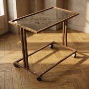 Czechoslovak vintage serving trolley on wheels, mid-century bar cart, 1970s