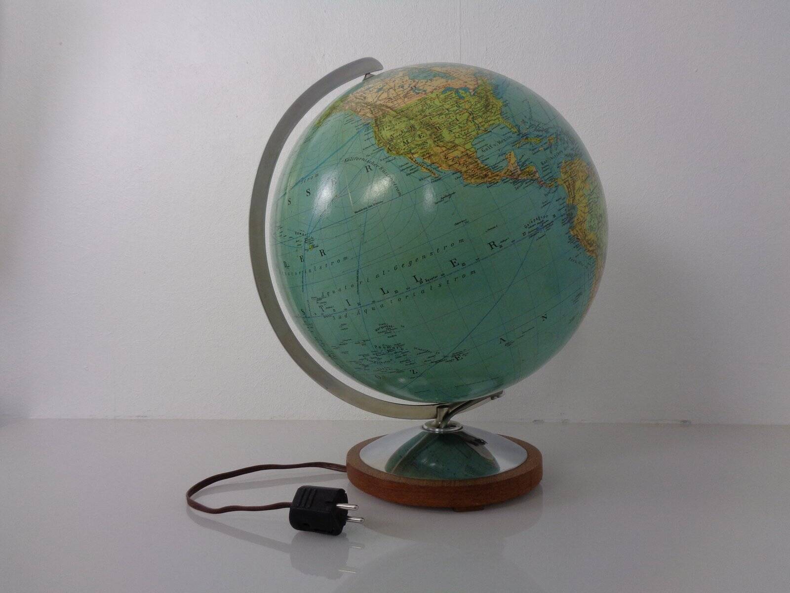 Vintage Illuminated Duo Glass Globe by Paul Oestergaard for Columbus, Germany, 1950s