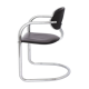 Effezeta chair, tubular chrome structure and black faux leather, made in Italy.