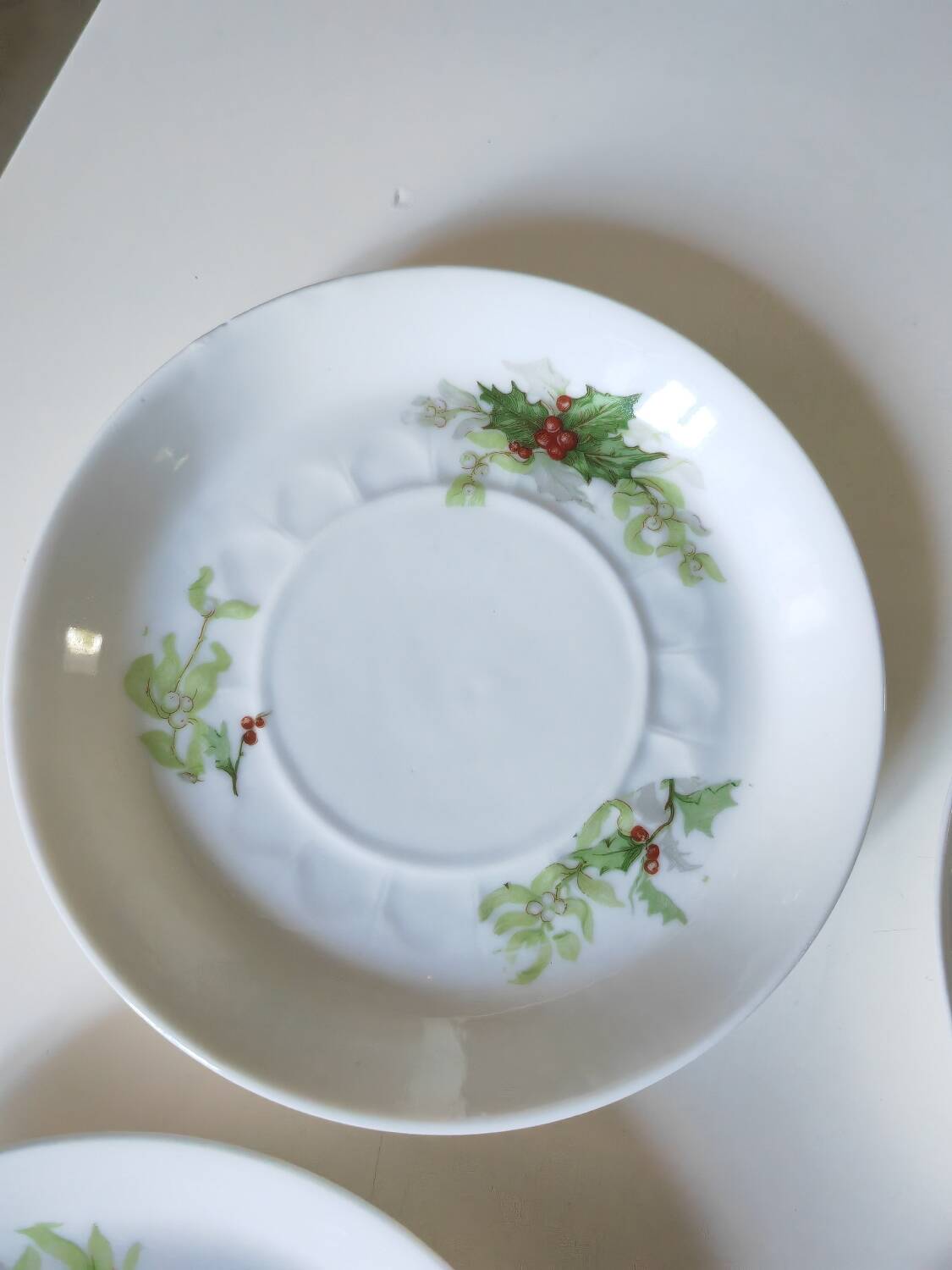 Limoges Christmas saucers