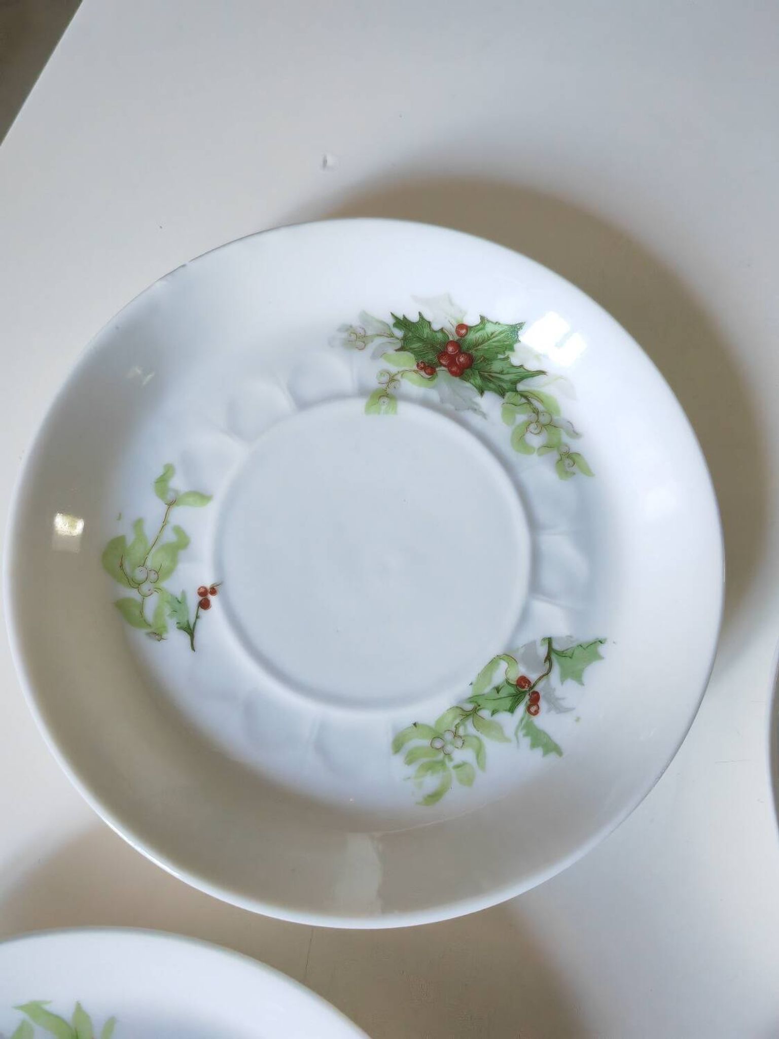 Limoges Christmas saucers