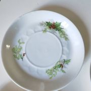Limoges Christmas saucers