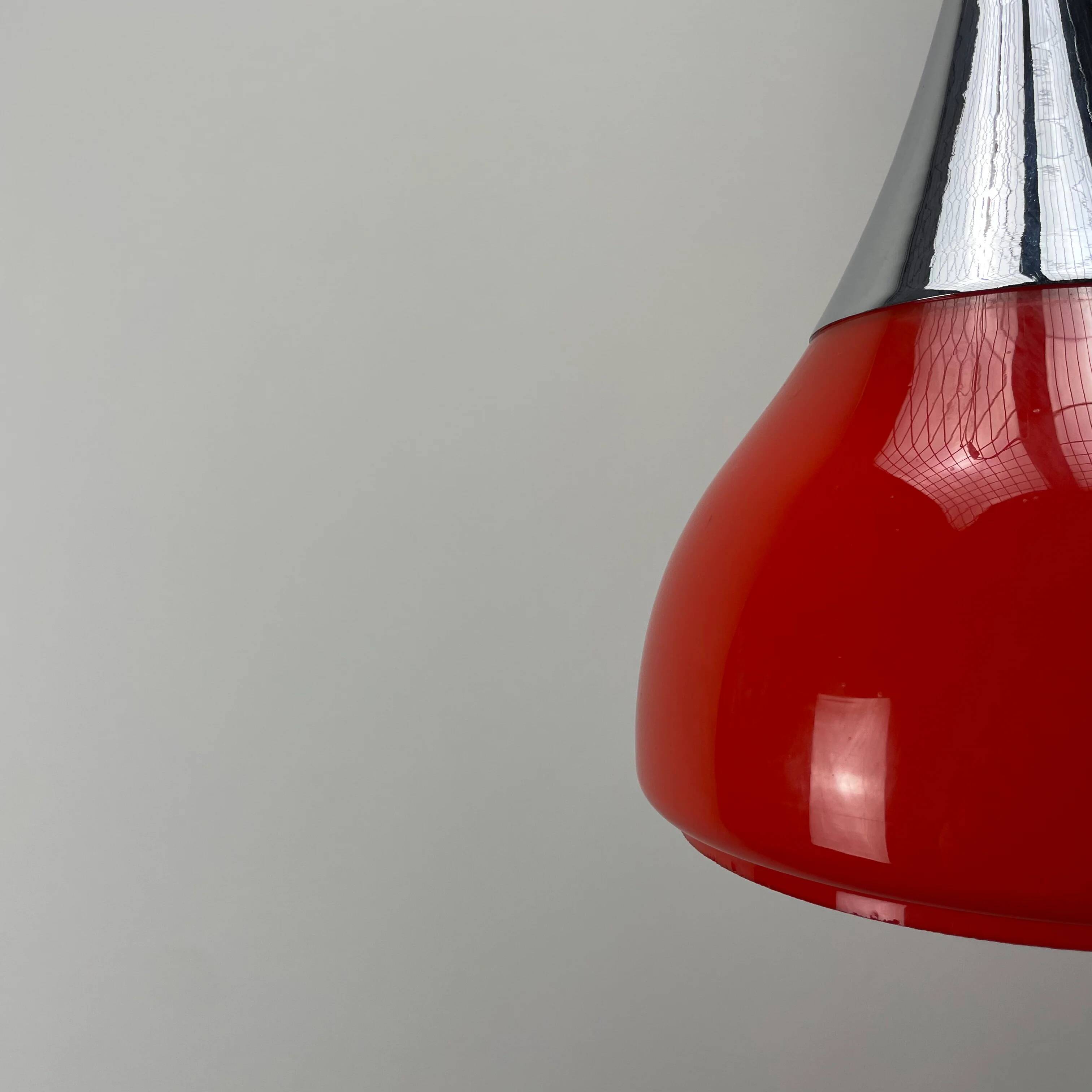 Pair of tulip-shaped glass pendants by Doria Leuchten 1970