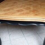 Table Louis XV in channel rough tray foot black snail matte