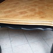 Table Louis XV in channel rough tray foot black snail matte