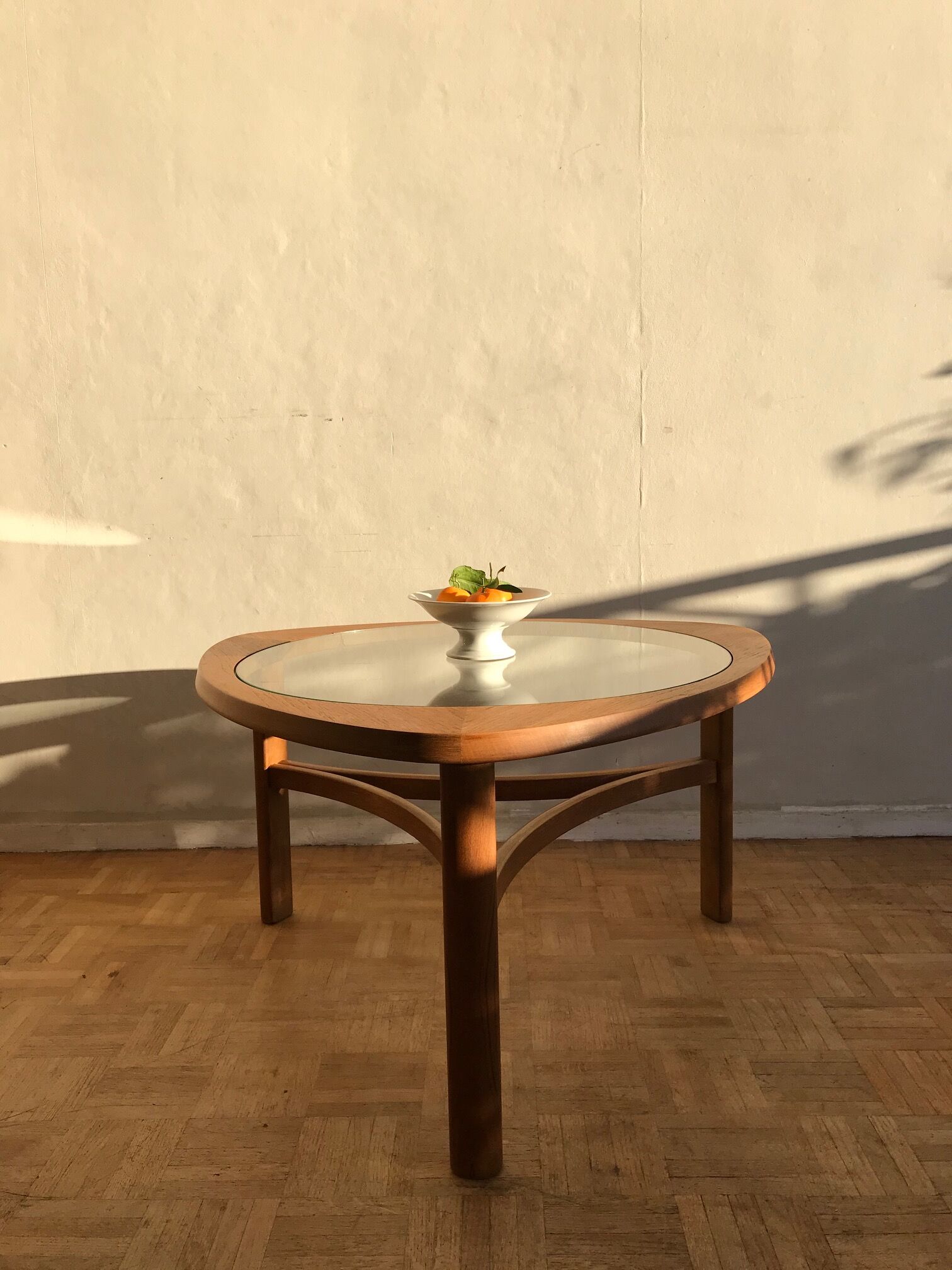 Teak and glass coffee table, Nathan edition of the 1960