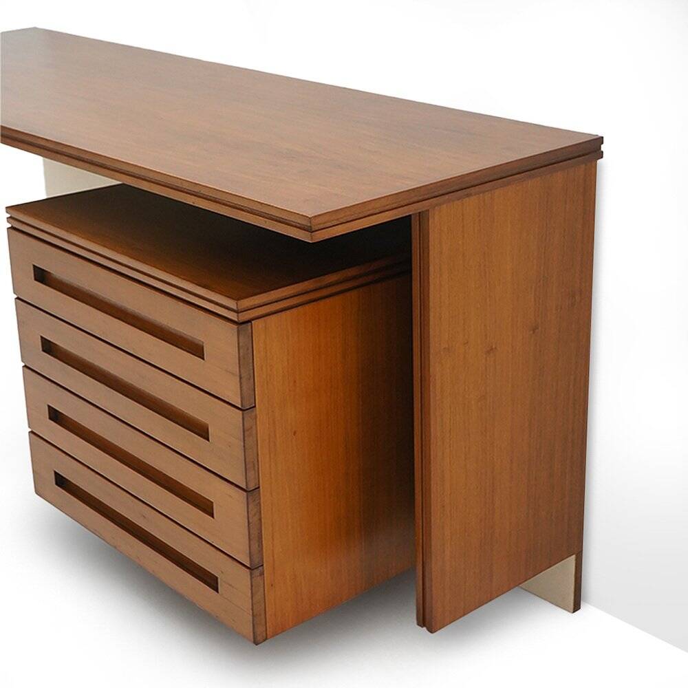 Wall-mounted desk with drawers, 1960s