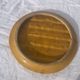 Flat round tray in slip with braided pattern signed FPP Vallauris J19 France vintage