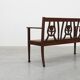 Belgium art deco bench in oak wood 1920s