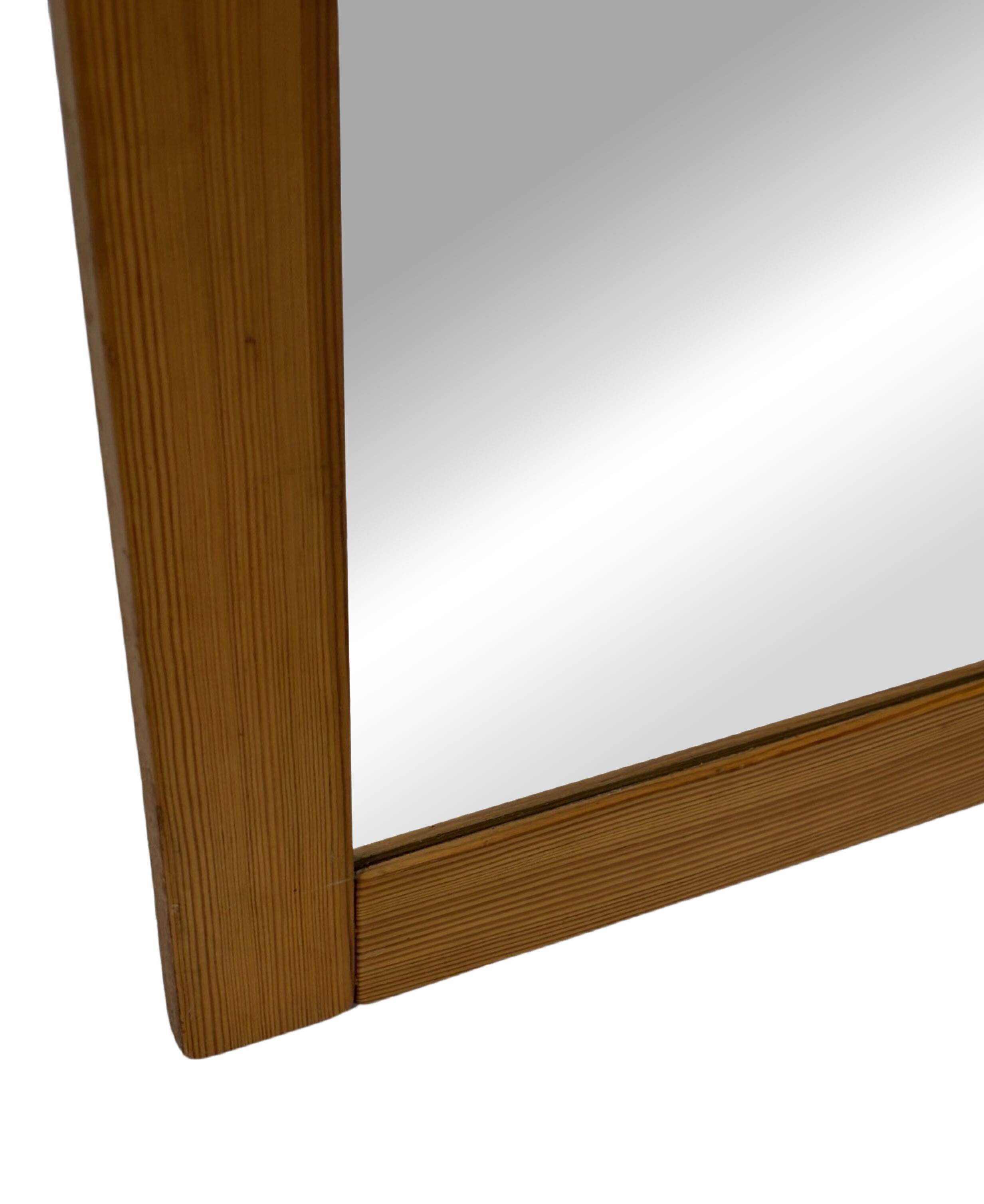 Vintage Pine Pinewood coat rack with mirror - 1970s design