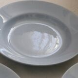 Set of 4 Moulin des Loups soup plates, vintage French, rustic