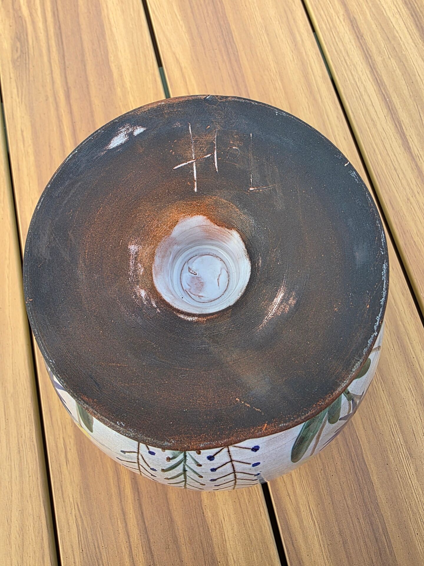 Large Footed Bowl Vallauris vintage – Gérard Hoffman Signed HOF