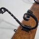 Solid wood and wrought iron wall hook, rustic style, 59 cm