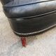 Black leather sofa 2 padded seats