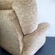 Vintage velvet armchair armrests fins