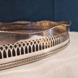 Silver metal serving tray