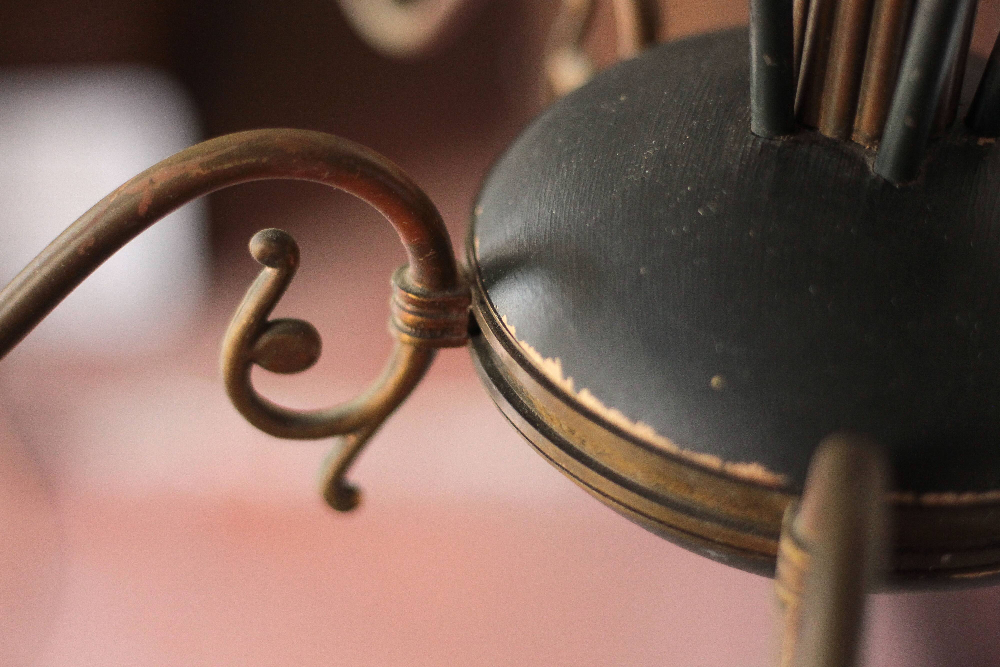 Vintage pendant light, empire brass pendant light, arrow pendant light