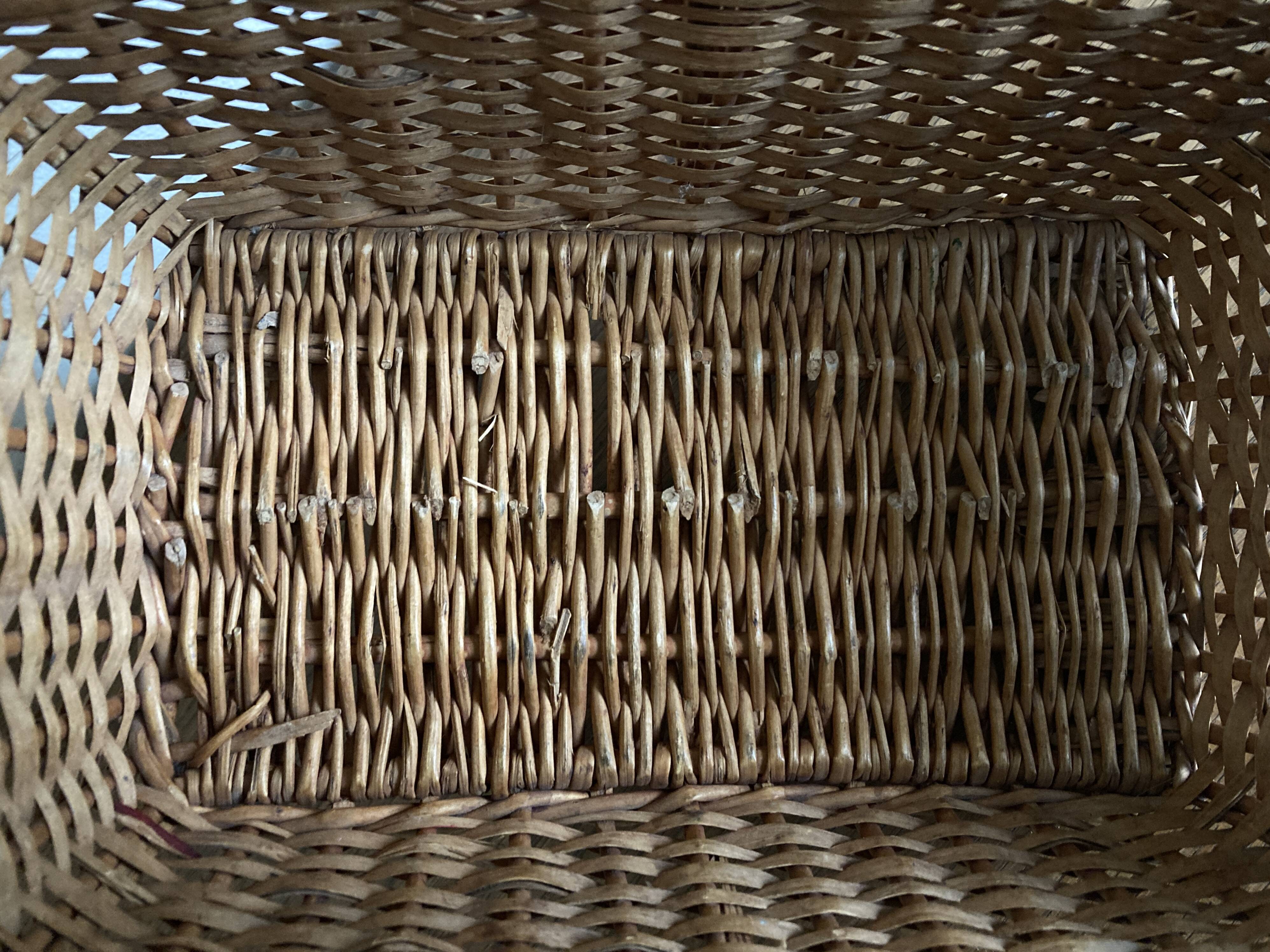 Antique rattan storage basket by basket makers XS