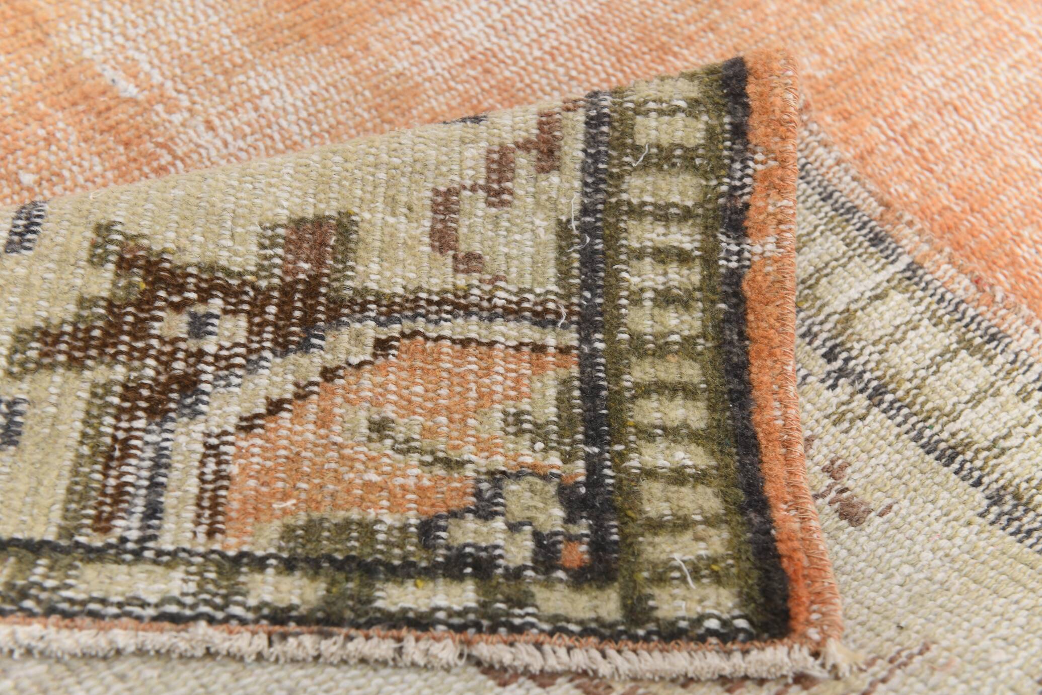 5x9 Peach Orange Antique Vintage Rug 166x263Cm SK 24342