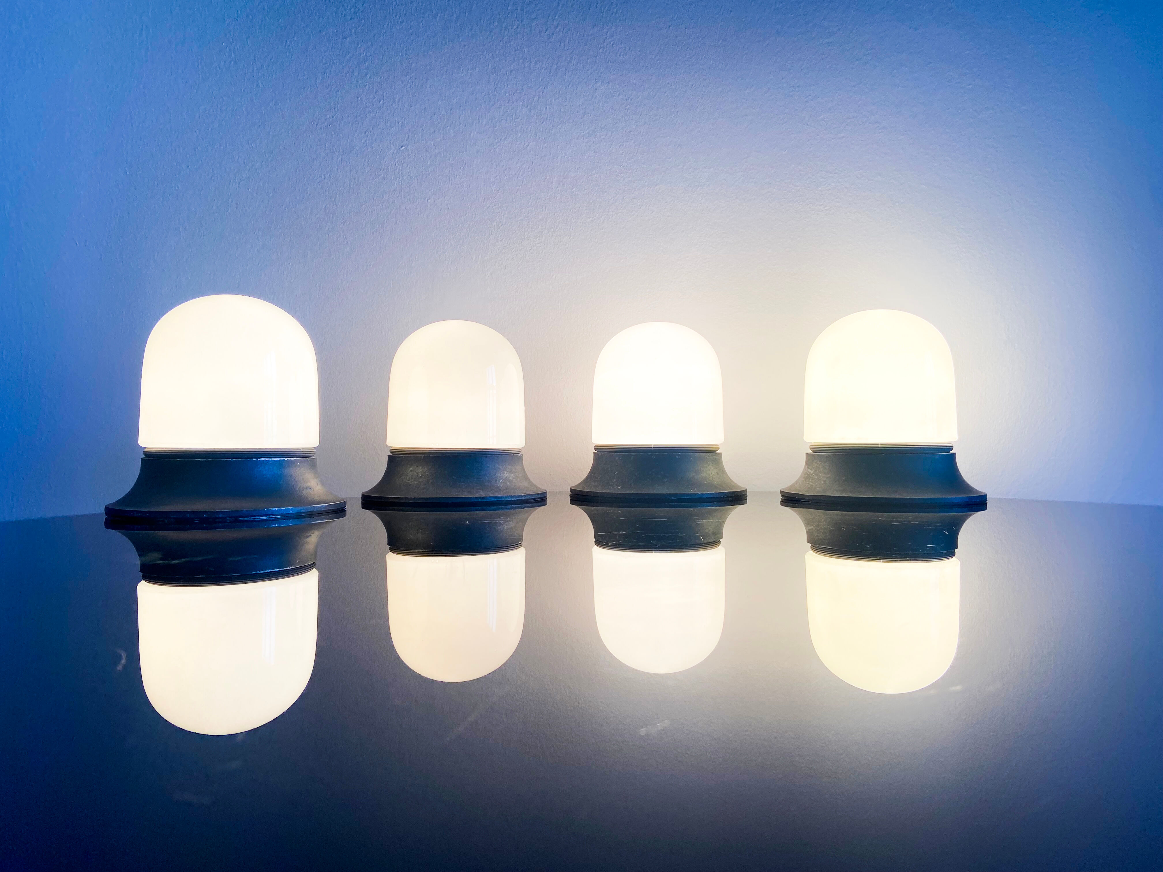 Set of 4 lamps artemide, italy 1970s