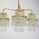 Années 1950, lustre en laiton cristal vintage, železnobrodské sklo, tchécoslovaquie