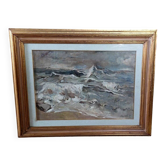 Giuseppe manfredi (1934 - 1987) oil painting still life flowers 70 x 50