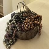 Silver metal woven basket