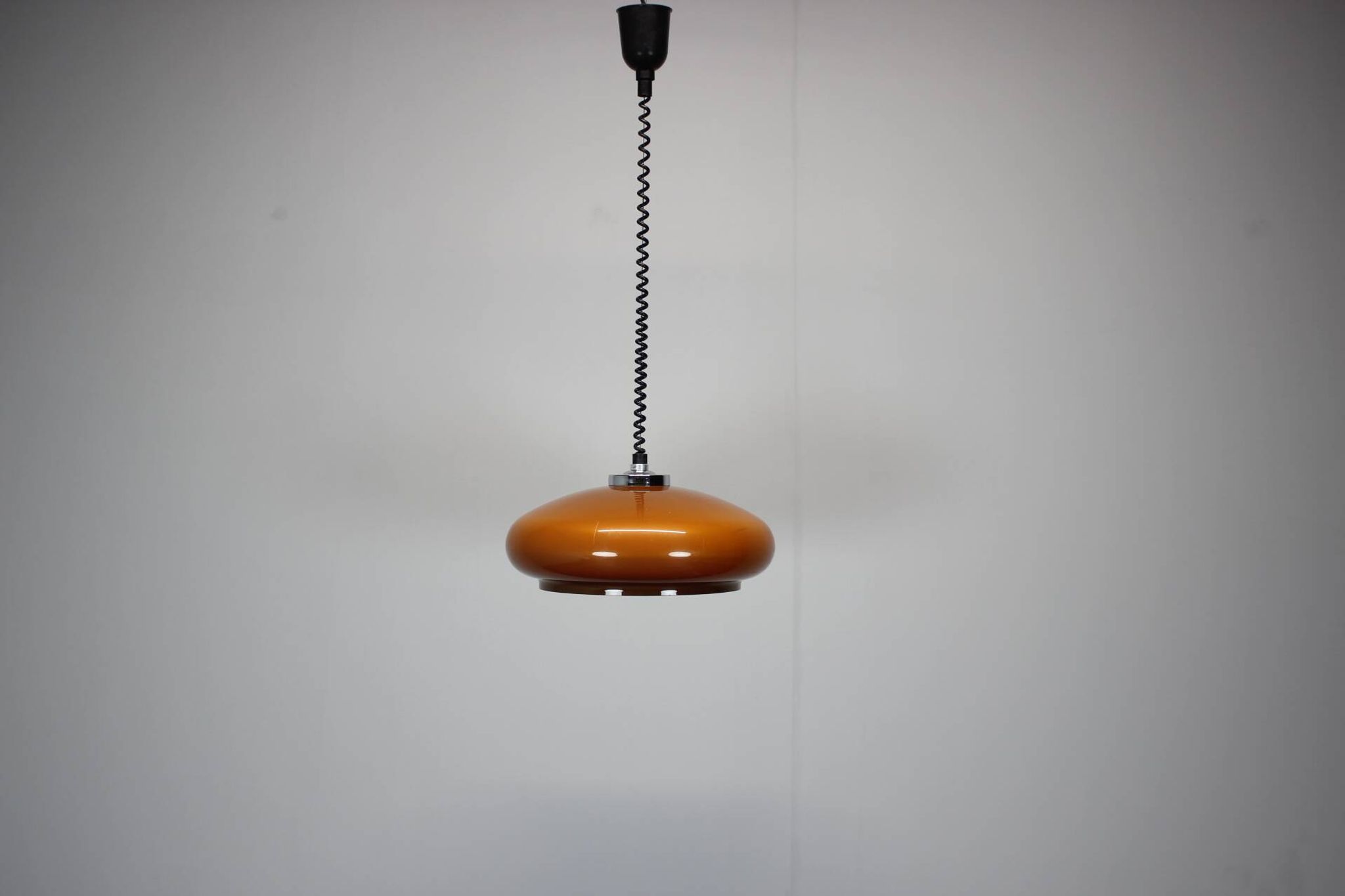 Adjustable glass pendant light from the mid-century, Europe, 1970s.