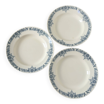3 assiettes creuses en terre de fer de Longchamp modèle Christiane 220511