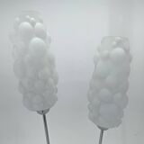1970s chrome & wood floor lamp, restored , czechoslovakia