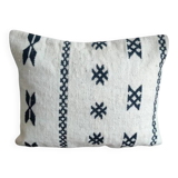 Coussin marocain kilim noir et blanc