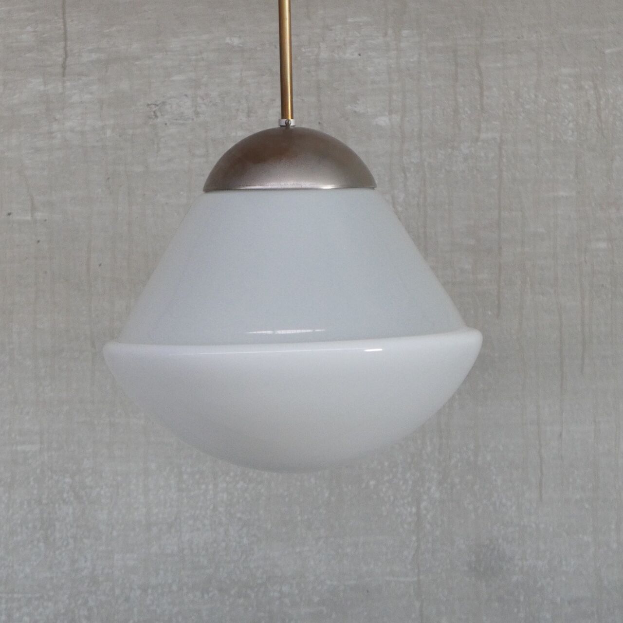 Antique german opaline pendant light by Kandem