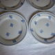 6 plates flat earthenware hamage wolves blue flowers mill
