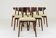 Chaises de salle à manger en tissu vert et noyer