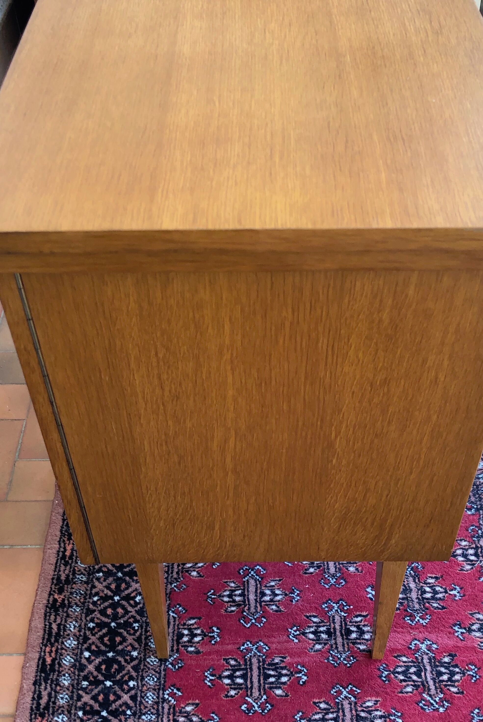 Vintage furniture with sewing machine light wood