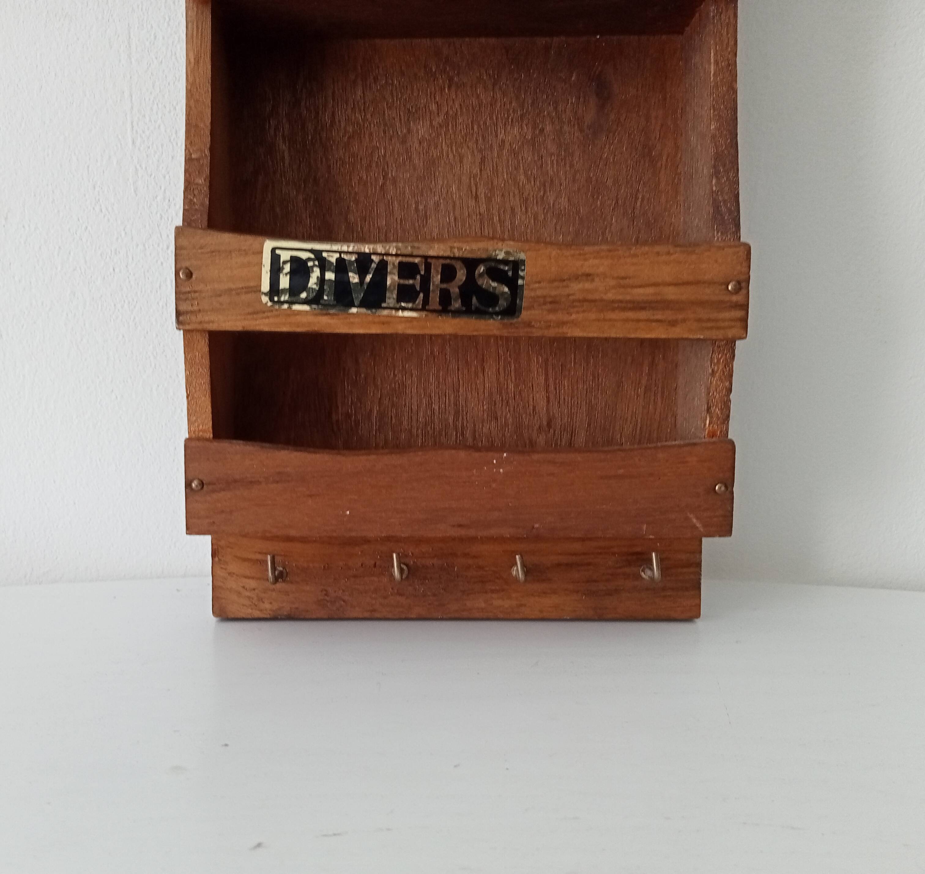 Wall mail holder key holder vintage 60s