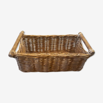 Panier en rotin et bambou vintage