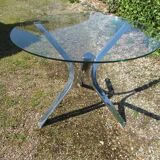 Chrome and glass table