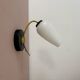 Vintage globe wall lamp in white opaline