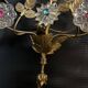 Important Pair of Church or Chapel Wall Lights in Gilded Brass and Glass, Late 19th Century, H 70 Cm