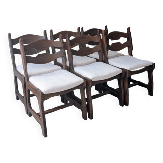 Ensemble de 6 chaises en bois