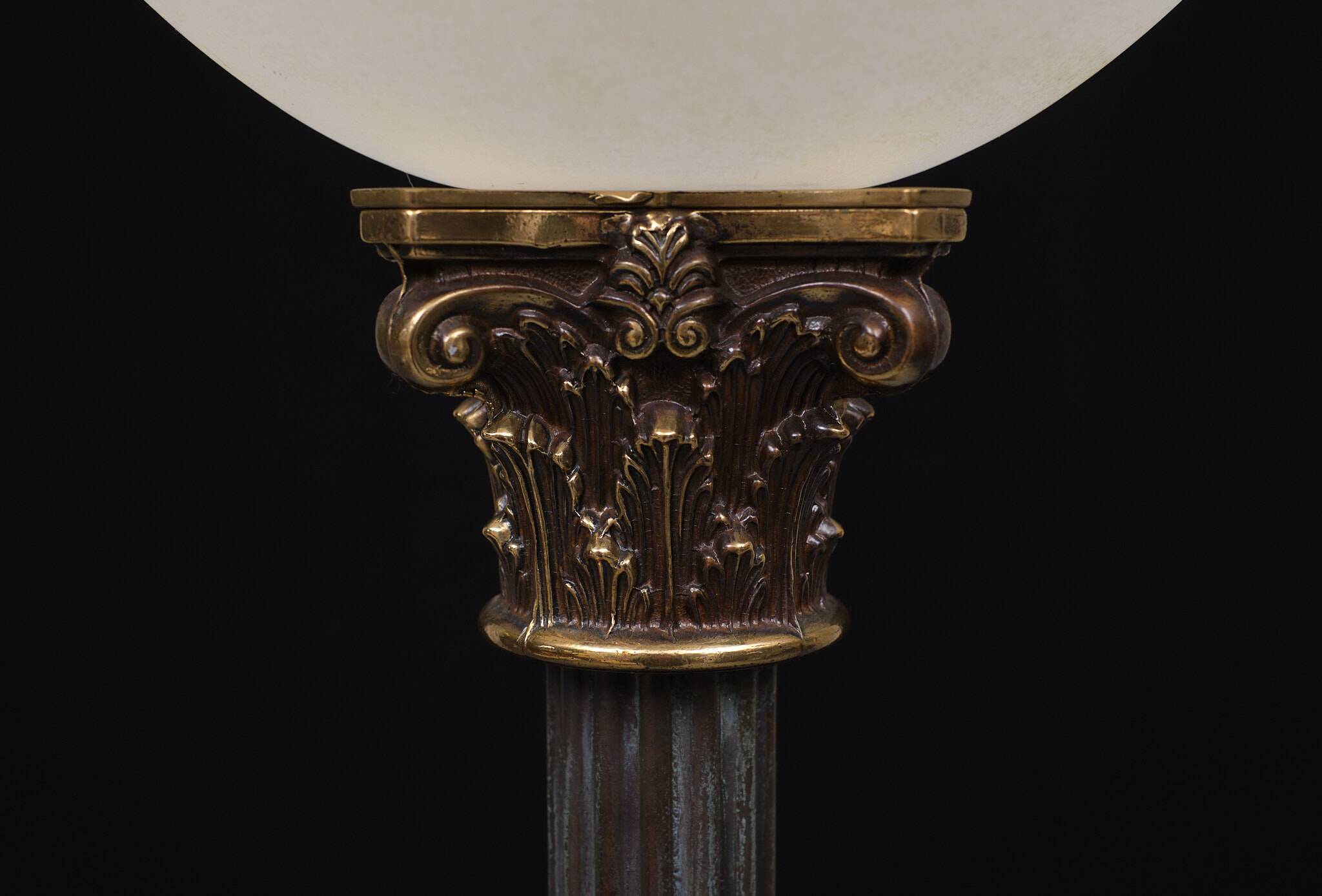 Greek revival bronze floor lamp, 1980s, italy