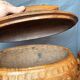 Ancient Box Casserole Soup Tureen Carved Dish Wood Lizard Asia Oceania