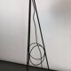 Lampadaire Stilnovo laque et triplex opaline des années 50