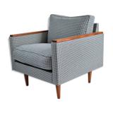 Original vintage armchair model ZWP-8 Cube, fully restored, pied de poule fabric, 1970s