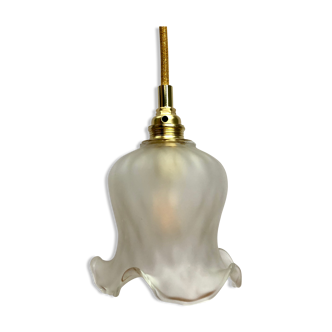 Vintage tulip walker in frosted glass