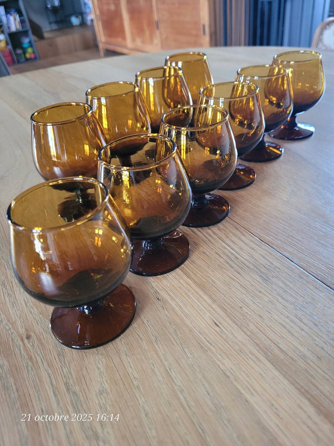 10 vintage digestif glasses