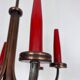 Mid-Century Modern six arms copper chandelier in Gio Ponti style. Italy 195